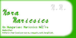 nora maricsics business card